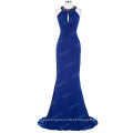 Starzz 2016 sem mangas Backless Strechy Spandex Royal Blue Longo vestido de noiva formal ST000089-3